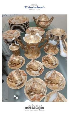 Beautiful 24K gold plated Yamasen fine porcelain dinner & coffee set