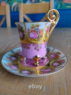 Beautiful Alt Wien cup and saucer gold gilding PINK SET