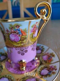 Beautiful Alt Wien cup and saucer gold gilding PINK SET