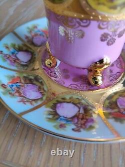 Beautiful Alt Wien cup and saucer gold gilding PINK SET