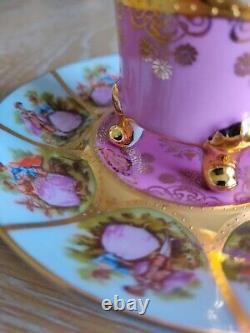 Beautiful Alt Wien cup and saucer gold gilding PINK SET