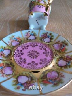 Beautiful Alt Wien cup and saucer gold gilding PINK SET