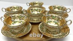 Beautiful Antique George Jones Crescent Duo, Cup Saucer X 6 Pre 1921 (1873)