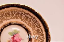 Beautiful Paragon Pink Cabbage Rose Gold Tea Cup & Saucer Set Vintage
