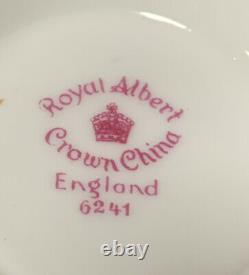 Beautiful Royal Albert Old English Rose Heavy Gold Trio Cup Saucer Square Plate