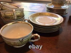 Beautiful Royal Heidelberg Winterling Germany Yellow Cups & Saucers Set Of 11 +