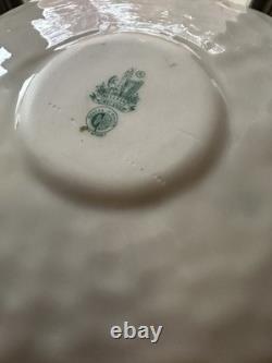 Belleek Shamrock Basketweave Gold Trim Rim Cups & Saucers Set Of 2 6th Mark