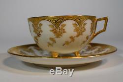 Belleek Willets Gold Gilded Cup & Saucer