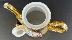 Bernadotte Czech Gold Tea Set Service For 6 Teapot Sugar Creamer Cups & Saucers
