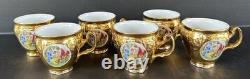 Bernadotte Czech Gold Tea Set Service For 6 Teapot Sugar Creamer Cups & Saucers