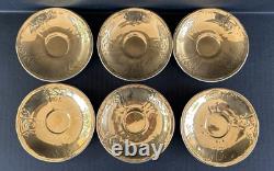 Bernadotte Czech Gold Tea Set Service For 6 Teapot Sugar Creamer Cups & Saucers