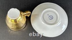 Bernadotte Czech Gold Tea Set Service For 6 Teapot Sugar Creamer Cups & Saucers