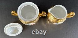 Bernadotte Czech Gold Tea Set Service For 6 Teapot Sugar Creamer Cups & Saucers