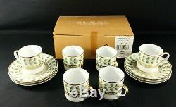 Bernardaud Constance Demitasse Cup & Saucer Limoges Gold Near Mint in Box SET/6