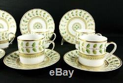 Bernardaud Constance Demitasse Cup & Saucer Limoges Gold Near Mint in Box SET/6