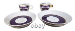 Bernardaud Espresso Coffee Cups and Saucers Lampeduza Voilet New Pair Gift
