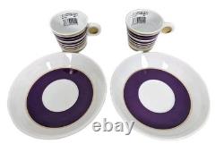 Bernardaud Espresso Coffee Cups and Saucers Lampeduza Voilet New Pair Gift
