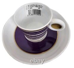 Bernardaud Espresso Coffee Cups and Saucers Lampeduza Voilet New Pair Gift
