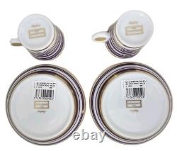 Bernardaud Espresso Coffee Cups and Saucers Lampeduza Voilet New Pair Gift