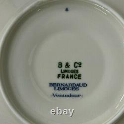 Bernardaud Limoges Ventadour Flat Teacups And Saucers Set Of 8