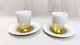 Bernardaud Set Of 2 Gold Loop Handle-less Espresso Cups With Saucers Limoges