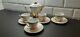 Biba Starburst Porcelain Coffee/tea Set With Gold Gilding X4 - Art Deco