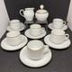 Bing & Grondahl B&g White Sugar, Creamer, 6 Demitasse Cups & Saucers Gold Trim