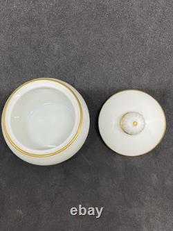 Bing & Grondahl B&G White Sugar, Creamer, 6 Demitasse Cups & Saucers Gold Trim