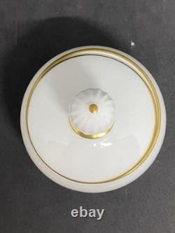 Bing & Grondahl B&G White Sugar, Creamer, 6 Demitasse Cups & Saucers Gold Trim