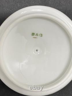 Bing & Grondahl B&G White Sugar, Creamer, 6 Demitasse Cups & Saucers Gold Trim