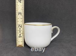 Bing & Grondahl B&G White Sugar, Creamer, 6 Demitasse Cups & Saucers Gold Trim