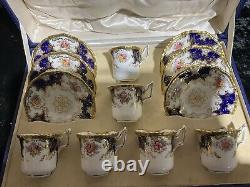 Boxed Antique Coalport Batwing Dematise Cup /saucer Cobalt Blue