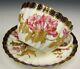 Brown Field Tiffany & Co Hand Painted Flower Raised Gold Tea Cup & Saucer Teacup