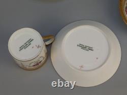 Brown Westhead Cauldon Rose Garlands Gilt Border Porcelain Coffee Set in Case
