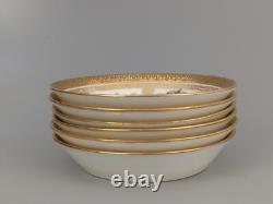 Brown Westhead Cauldon Rose Garlands Gilt Border Porcelain Coffee Set in Case