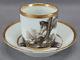 Bruges Vieux Bruxelles Grisaille Hand Painted Farmer Gold Coffee Cup & Saucer A