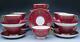 C1920s Set Of 12 Teacups & Saucers By Adderleys Ltd. Magenta With Gold