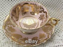 C1939 Paragon Double Warrant Hand-decorated Lavish Gold Pink Cup & Saucer