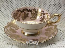 C1939 Paragon Double Warrant Hand-decorated Lavish Gold Pink Cup & Saucer