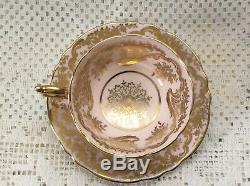 C1939 Paragon Double Warrant Hand-decorated Lavish Gold Pink Cup & Saucer