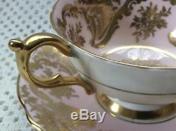 C1939 Paragon Double Warrant Hand-decorated Lavish Gold Pink Cup & Saucer