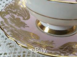 C1939 Paragon Double Warrant Hand-decorated Lavish Gold Pink Cup & Saucer