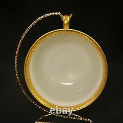 CA Charles Ahrenfeldt Limoges 4 Cups & Saucers 1894-1910 Encrusted Gold on White