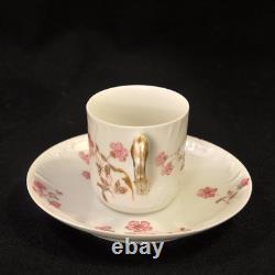 CFH/GDM Haviland 8 Demitasse Cups & Saucers Pink Floral withGold 1891-1900 Limoges