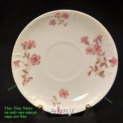 CFH/GDM Haviland 8 Demitasse Cups & Saucers Pink Floral withGold 1891-1900 Limoges