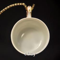 CFH/GDM Haviland 8 Demitasse Cups & Saucers Pink Floral withGold 1891-1900 Limoges