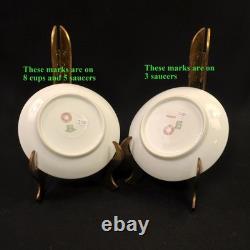 CFH/GDM Haviland 8 Demitasse Cups & Saucers Pink Floral withGold 1891-1900 Limoges