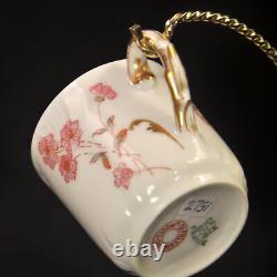 CFH/GDM Haviland Limoges 8 Demitasse Cups & Saucers Pink Floral withGold 1891-1900