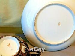 CHELSEA PORCELAIN BIRD & BUGS TEA CUP & SAUCER GILDED HAND PAINTED ANTIQUE c1760