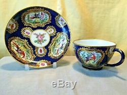 CHELSEA PORCELAIN BIRD & BUGS TEA CUP & SAUCER GILDED HAND PAINTED ANTIQUE c1760